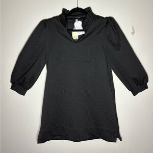 JODIFL Women’s Black Quilted Puff Sleeve Mini Dress Size S